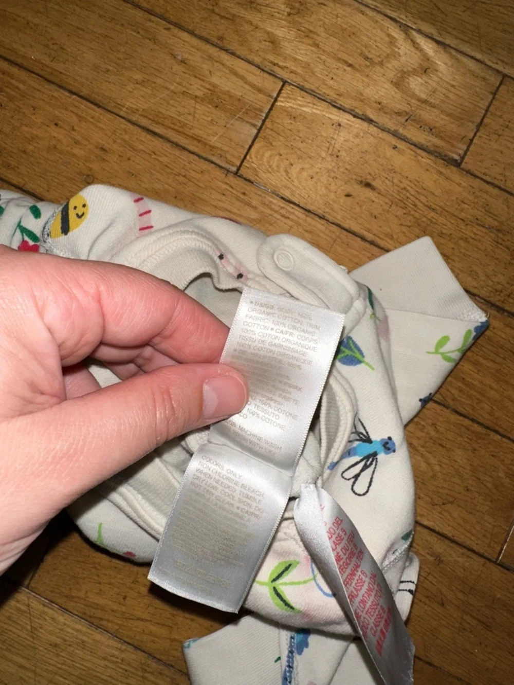 Baby Girl’s Hanna Andersson long sleeve zip pajama onesie floral - Picture 4 of 4